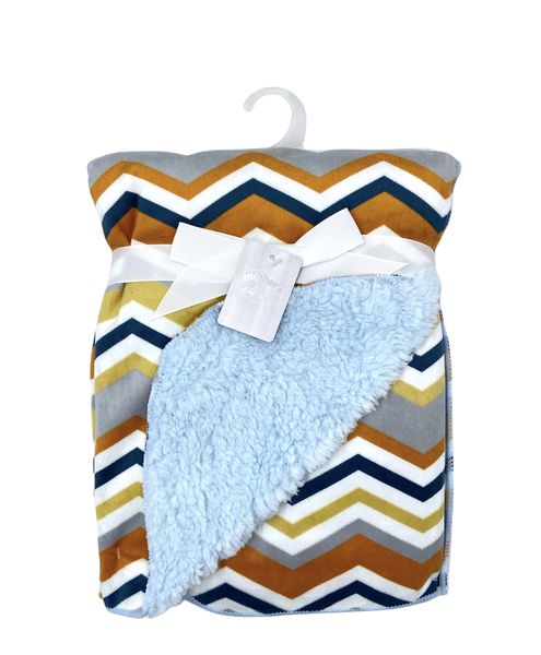 Mothers Choice Micromink Furlined Baby Blanket – Orange Zig Zag
