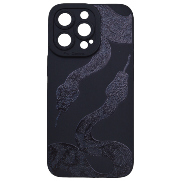 Snake Print Design Phone Cover for iPhone 12 Pro - Black