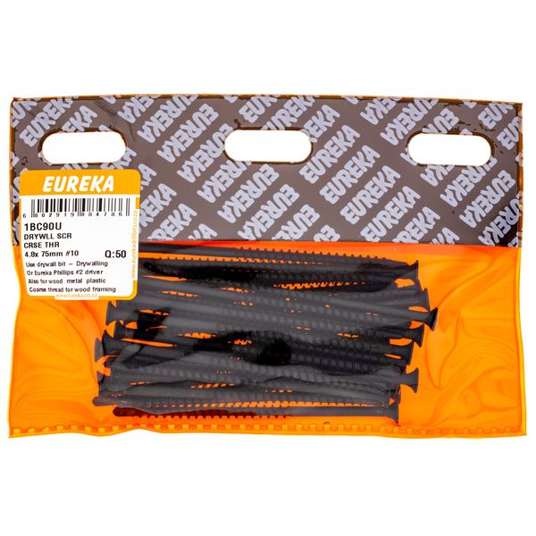 EUREKA Drywall Screw Coarse Thread 4.8 x 75mm #10 Q:50 1BC90U