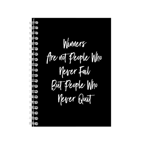 Winners A5 Notebook Spiral and Lined Motivational Saying Graphic Notepad169