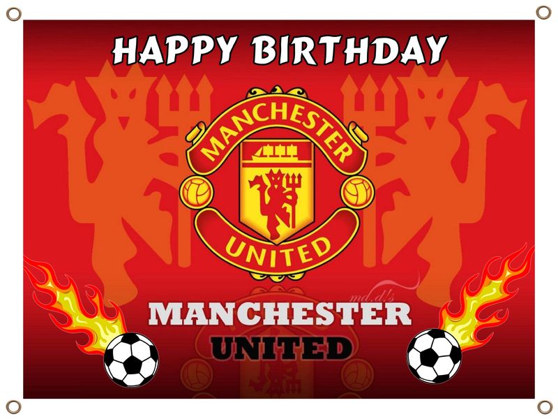 Manchester United Happy Birthday Banner PVC 1.3MX900MM