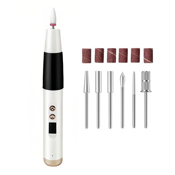Electric Nail Drill Machine With Nail Bits - Cordless Portable Drill