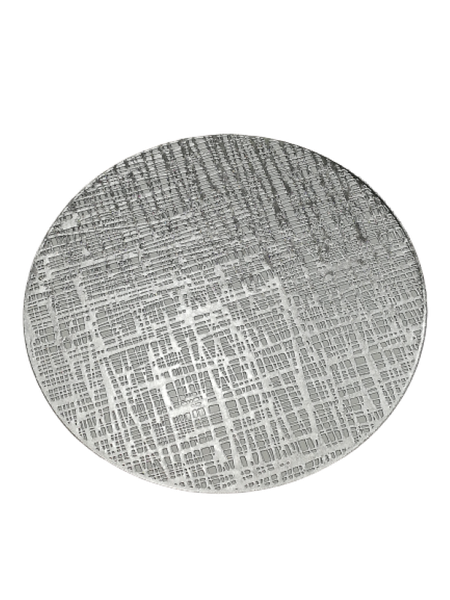 Placemat 6 Piece set 38cm Cut out Disks Silver