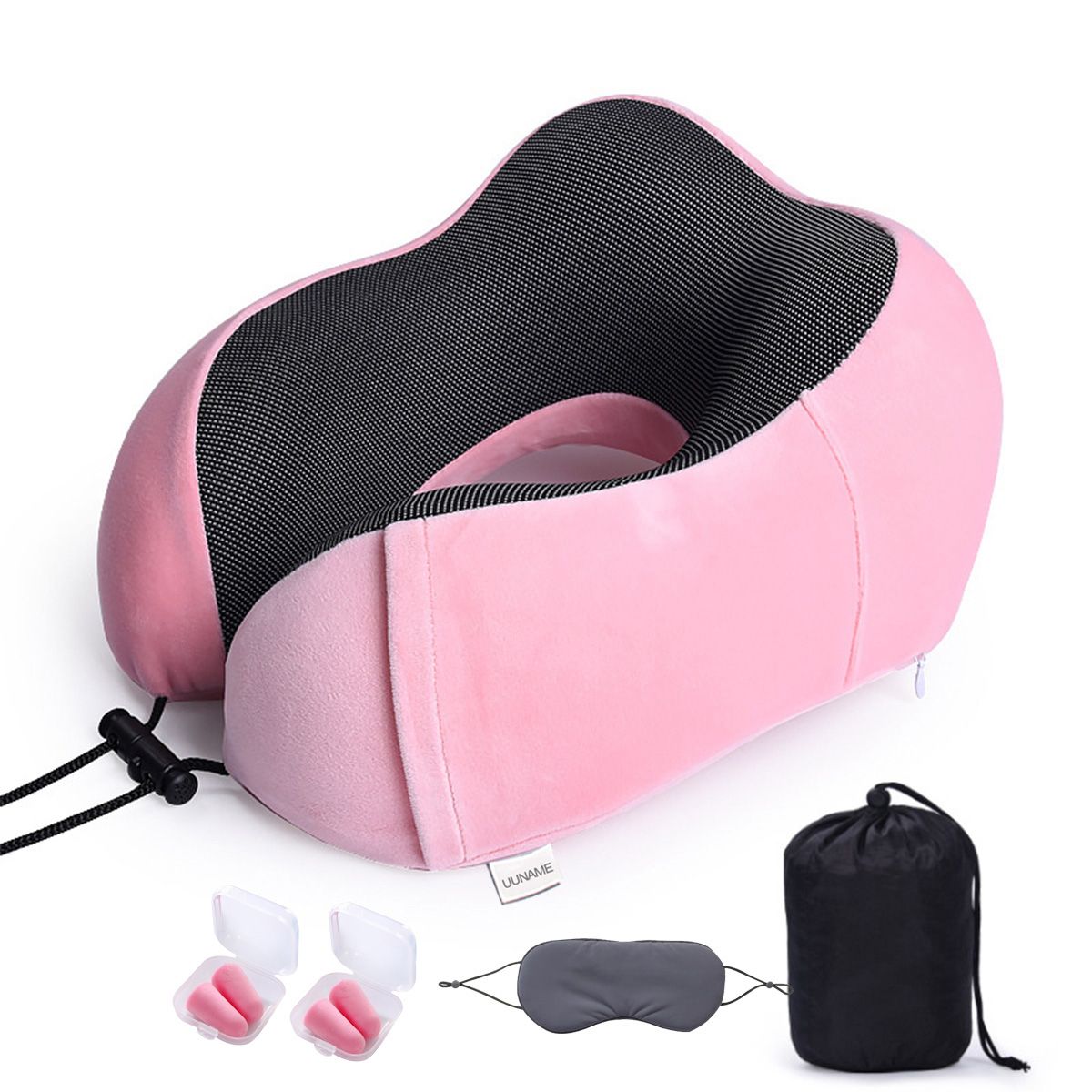 Uuname Memory Foam U-Shaped Travel Pillow with 1 Eye Mask 2 Earplugs ...