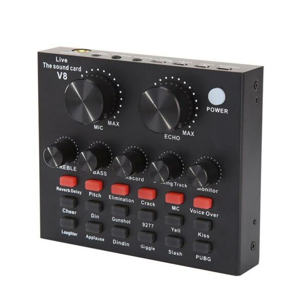 V8+ Live Sound Card Audio Interface with Microphone