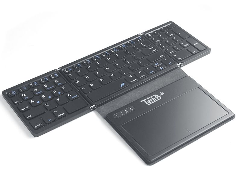 TechZA Foldable Wireless Keyboard with Large Touchpad E0545 -Black