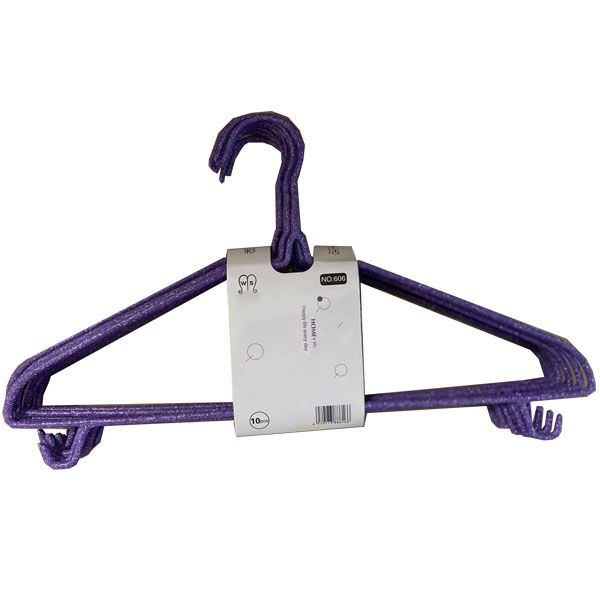 Light Weight Metal clothes Hangers-Pack of 10-Purple