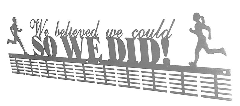 Couple Running We Believed We Could 100 Tier Medal Hanger - Stainless Steel