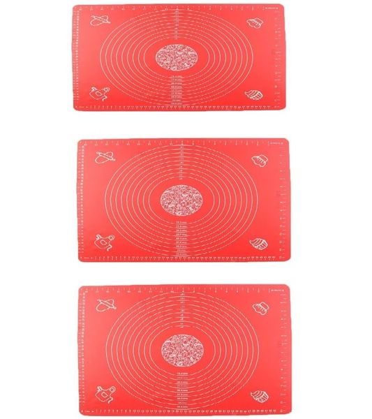 3 Sets Of Silicone Baking Pastry Mat With Measurements