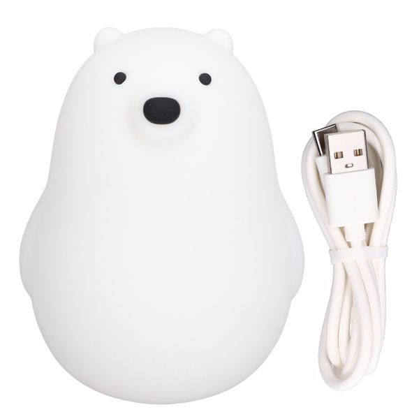 Cartoon White Bear Pat Light: USB, Timing for Bedroom