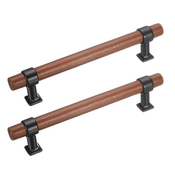 Tool DIY Wooden Elegant Walnut Cabinet Drawer Handle Knobs 2pcs-( 17cm )