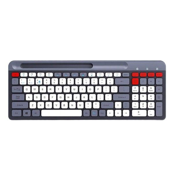 Wireless 2.4G Multi-Device Keyboard - Silent Black + Red