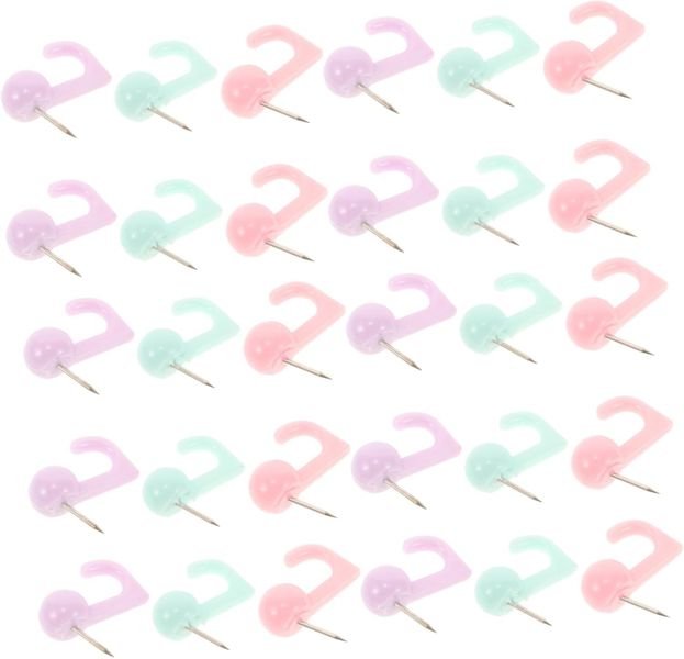 50pcs Decorative Push Hooks for Corkboard Travel Maps and Photo Walls