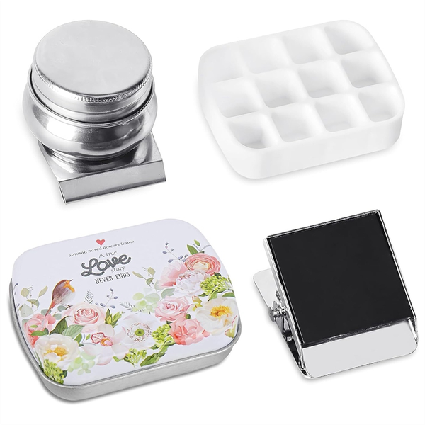 Mini Tin Box,Empty Watercolor Palette,Small Paint Storage Kits,C