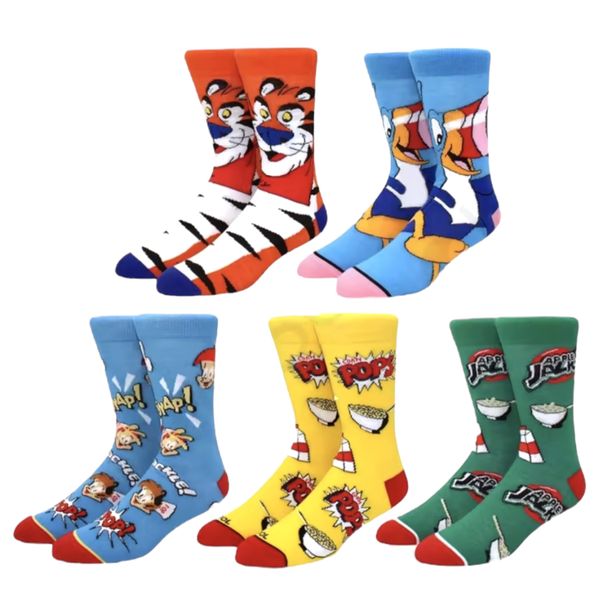 Breakfast Cereal Novelty Socks 5 Pairs
