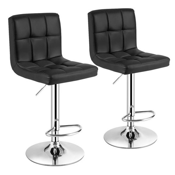 Bar Stools / Kitchen Counter Breakfast Chairs - Set of Two – Black Colour