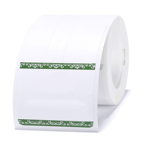 Ring - 100 White Thermal Labels - Green image