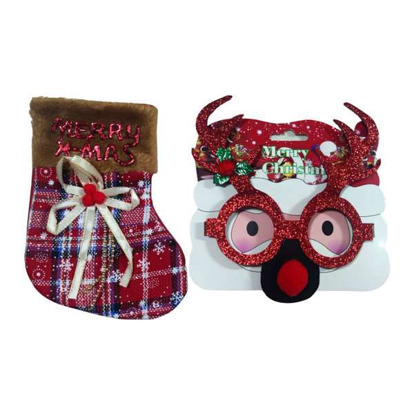 Christmas Essentials - Christmas Glasses &amp; Stocking Set C2