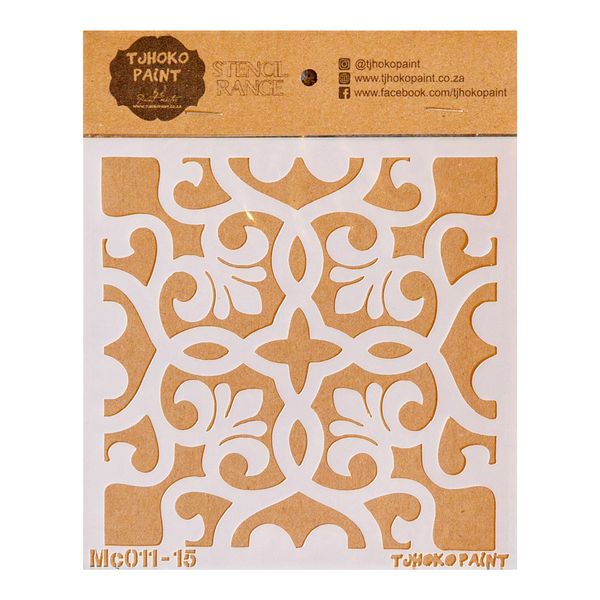 Tjhoko Paint Stencil - 15x15cm - Wrought Iron Pattern 3