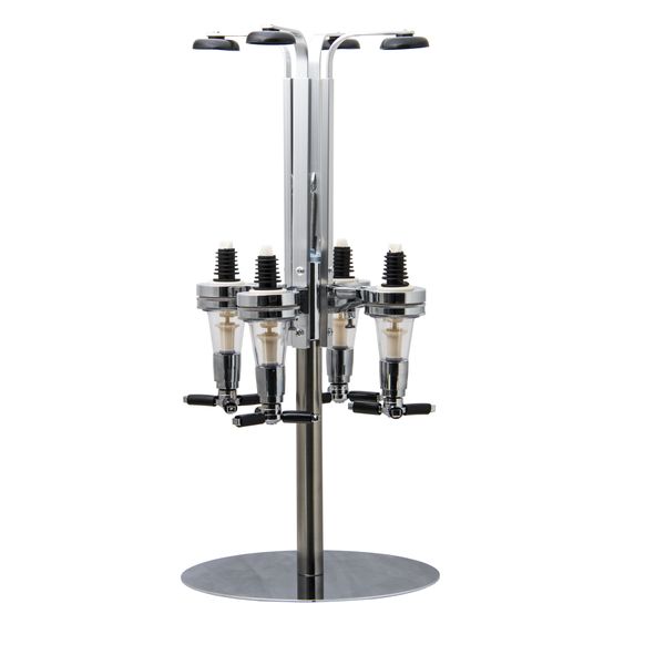 Bar Butler 4 Bottle Tot Measure Dispensers 25ml on a Rotary Stand, (240mmx240x550mm)