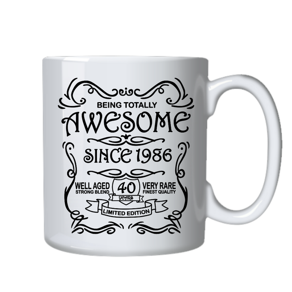 40 Years Old Awesome Since 1986 Birthday Cup - Mug Gift- White