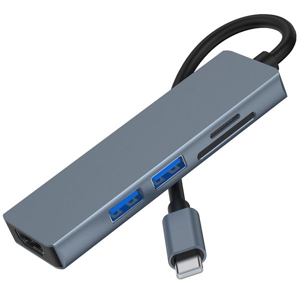 5-In-1 Usb-C Hub Compatible With All Type-C Laptops, Phones &amp; Tablets