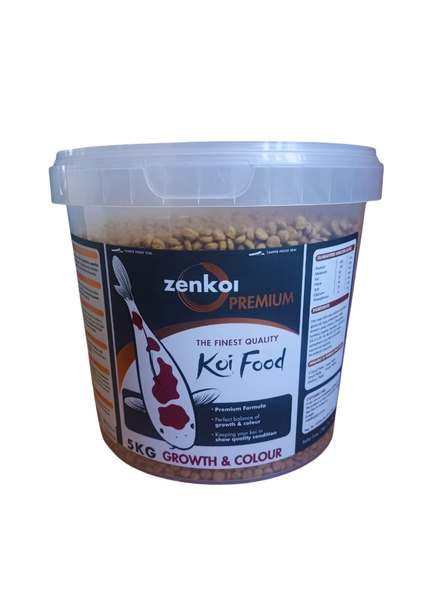 Zenkoi Growth &amp; Colour Koi Pellets - 5kg Bucket - Large (8mm)