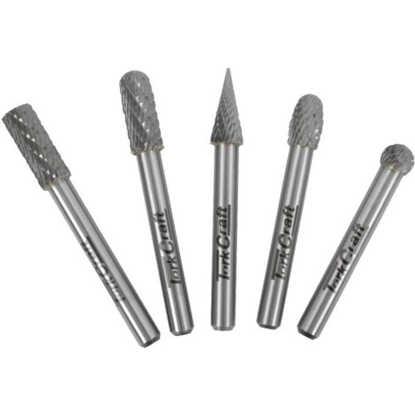 Tork Craft ROTARY BURR SET 5 Piece 8MM DIA TUNGSTEN