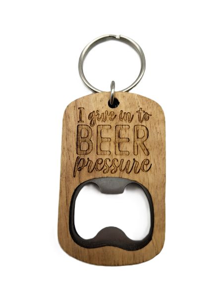 Bottle Opener Keyring Wood Fathers Day Gift Idea Beer Opener Key Holder