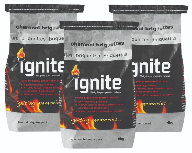 Ignite 4KG Briquettes - 3 Bags