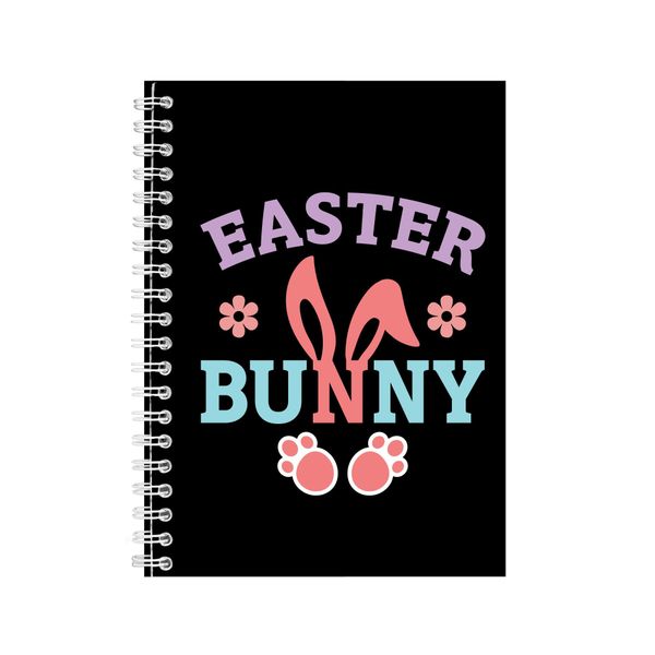 Bunny Feet A5 Notebook Spiral and Lined Easter Graphic Notepad Present 087