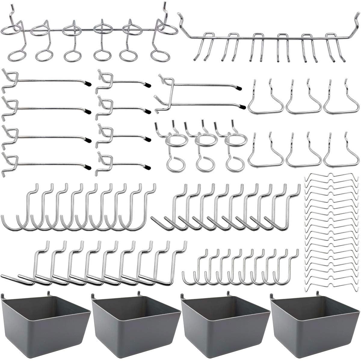 80 piece Pegboard Hooks Kit HD Steel (1/8 & 1/4 Fit)