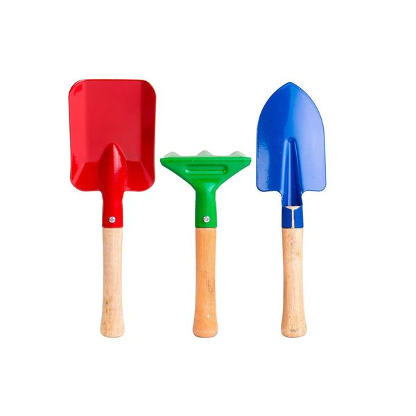 Educational Garden Tools with Rake, Shovel and Trowel 3-Piece for Kids