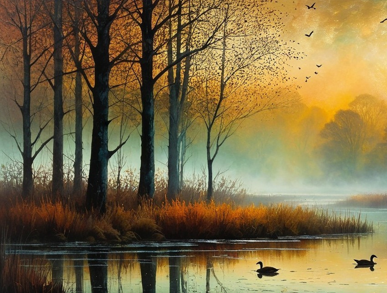 Modern Canvas Wall Art Home Decor - Autum Sun