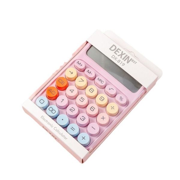 8-Digit Display Retro-Inspired Pastel Button Calculator - DX-819-Pink