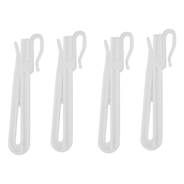 200PCS Plastic Curtain Hanging Hooks Stereo Window White Plastic Adjustable