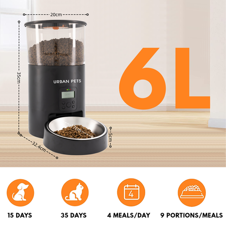 Urban Pets Automatic Cat Feeder 6L Easy to Clean Timed Pet Food Dispenser Shop Today. Get it Tomorrow takealot