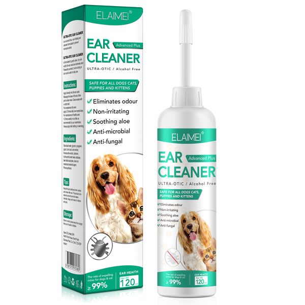 Pet Ear Cleaner - Alcohol-Free Anti-Fungal &amp; Mite Repellent (120ml)