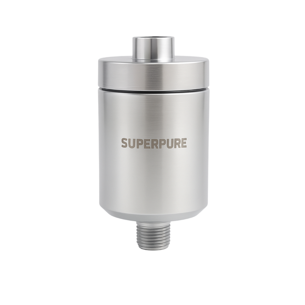 SUPERPURE 7-Stage Chrome Shower Filter - Satin Chrome