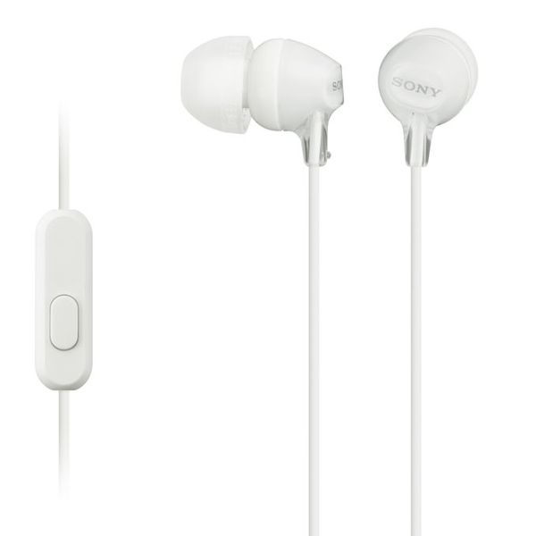Ear Stereo Earphone With Mic - White image