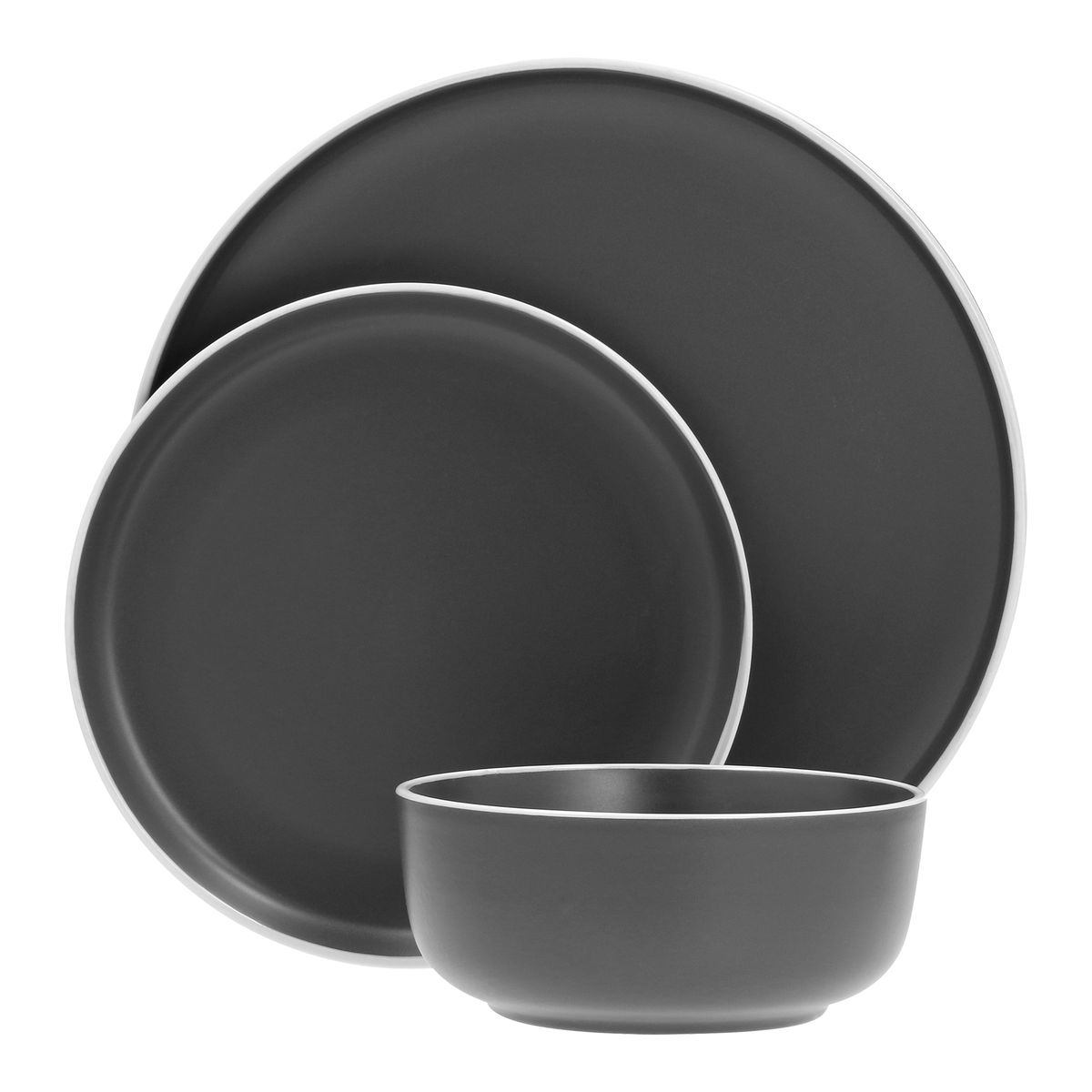 Matt 12 Piece Stoneware Grey Dinner Set | Buy Online in South Africa ...