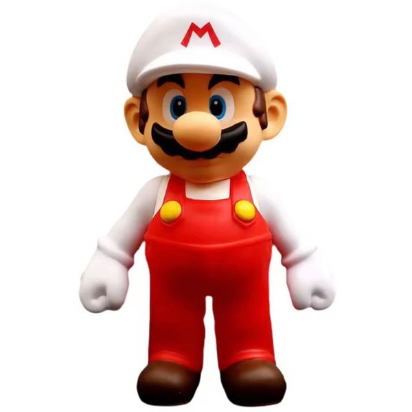 Super Mario Bros Mario Figure White Cap 23cm (Red and White)