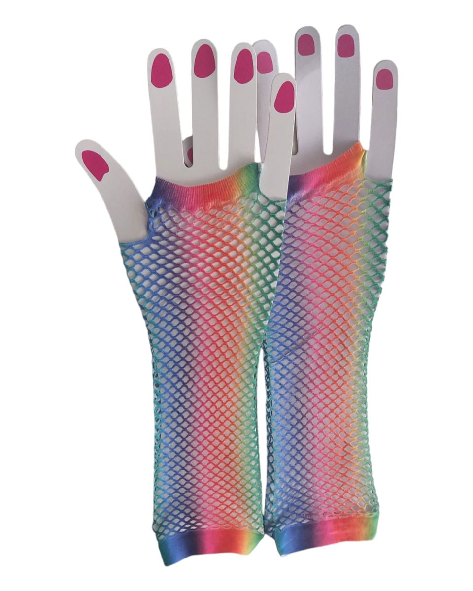 Fish Net Gloves Party Wear - Rainbow | Shop Today. Get it Tomorrow ...