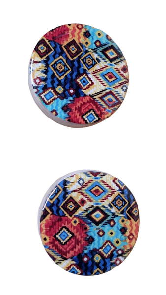 2 Doorknobs - Colorful Graffiti Diamons