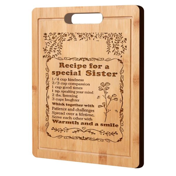 Laser Engraved Bamboo Chopping Board Sister Birthday Friendship Gifts
