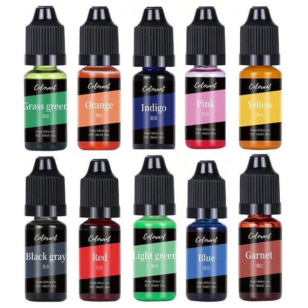 10 Pack Multi-Purpose Liquid Candle Dye Set - 10ml - Set 1