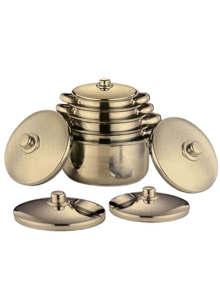 Stainless Steel Cookware Sets With Capacities - 16, 18, 20, 22, and 24cm