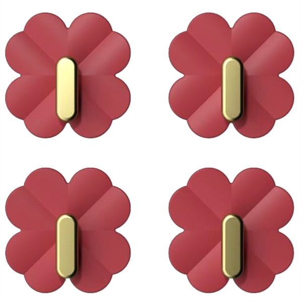 Self Adhesive Hooks for Wall Sticky Cute Wall Hook for Towel-Red