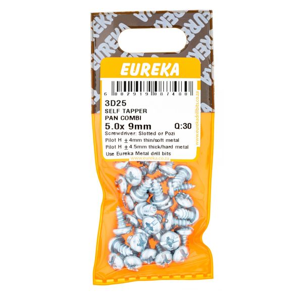 EUREKA Self-Tapper Pan head Combination 5 x 9mm Q:30 3D25