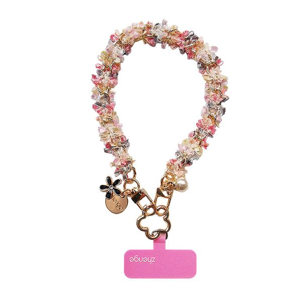 Flower Design Cell Phone Wrist Strap, Anti-Lost Lanyard Wristlet Charm